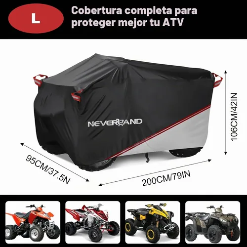 Vista 2 de NEVERLAND Cubierta Impermeable para ATV al Aire Libre - Cubierta para Cuatrimoto de Servicio Pesado Resistente a Desgarros Cubiertas para Vehículos