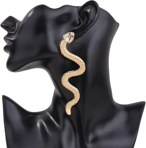 Vista 7 de Holloween - Aretes de serpiente para mujer, diseño de serpiente gótica, para niñas, accesorios de disfraz de Holloween