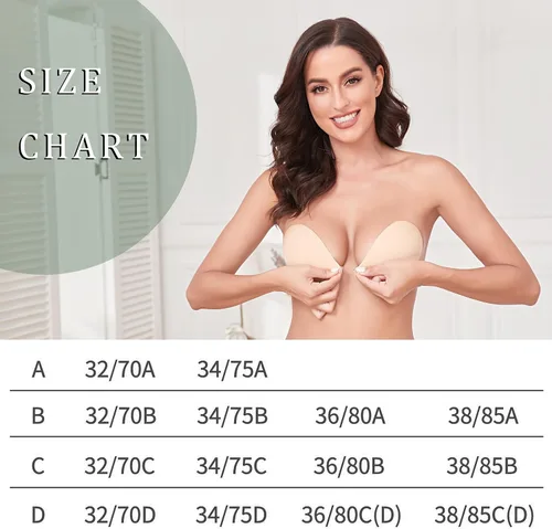 Vista 5 de MITALOO Sujetador adhesivo súper adhesivo sin tirantes invisible para mujer