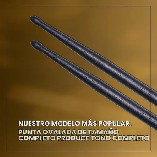 Vista 3 de Avedis Zildjian Company 5A - Baquetas negras para tambor