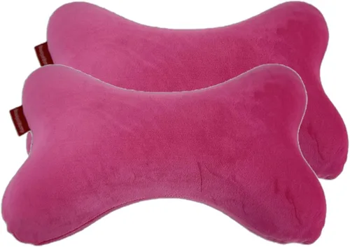 Vista 10 de Paquete de 2 almohadas de cuello de viaje en forma de hueso de perro con funda extraíble lavable de espuma viscoelástica para automóvil, autobús