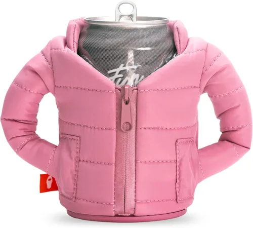 Vista 17 de Puffin - The Puffy Jacket - Enfriador de latas aislado de 12 oz I Botella de cerveza y soda aislante, mantiene las bebidas y bebidas frías - Negro