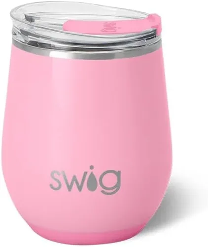 Vista 30 de Swig Life Vaso de vino de 12 onzas con tapa, acero inoxidable, apto para lavavajillas, portátil, triple aislamiento (todos los americanos)