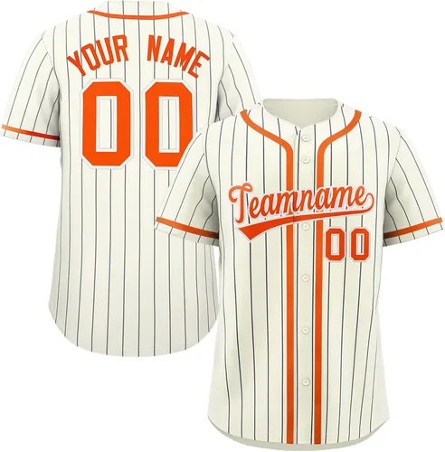 Vista 15 de Camiseta de béisbol de rayas finas personalizada hipster hip hop, camisetas deportivas con nombre y número del equipo personalizado para hombres
