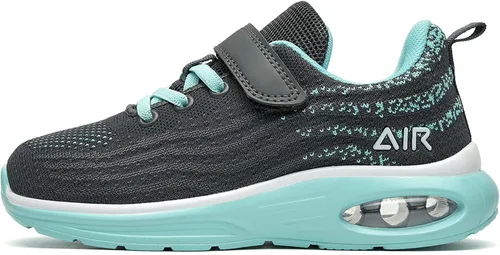 Vista 2 de DNOEKW Zapatos deportivos para correr para niños y niñas, tenis para caminar al aire libre, atléticos, gimnasio, ligeros, transpirables