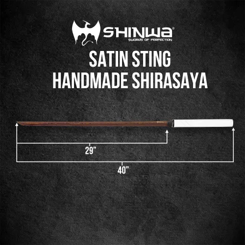 Vista 2 de Shinwa Shirasaya Sword – Color Options Hand-Forged 29" Black Damascus Steel Blade Traditional Japanese Shirasaya with Lacquered Hardwood Saya