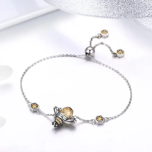 Vista 5 de GOXO Collar con colgante de abejorro de abeja y abeja de plata de ley