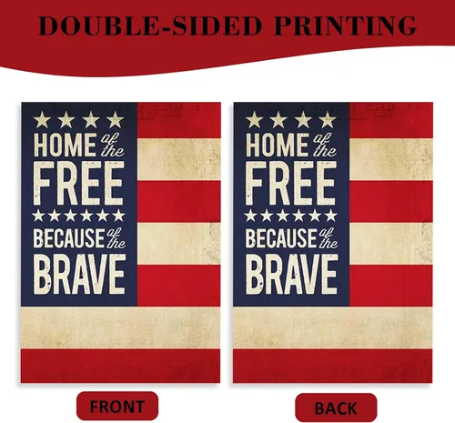 Vista 6 de Bandera decorativa para el jardín con motivo del 4 de julio, diseño patriótico de Estados Unidos, Día de los Caídos de Estados Unidos, decoración