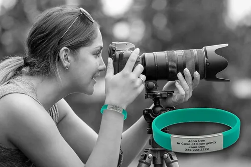 Vista 11 de Pulsera de identificación médica personalizada - Pulsera de seguridad para personas mayores grabada personalizada - Alerta de Alzheimer