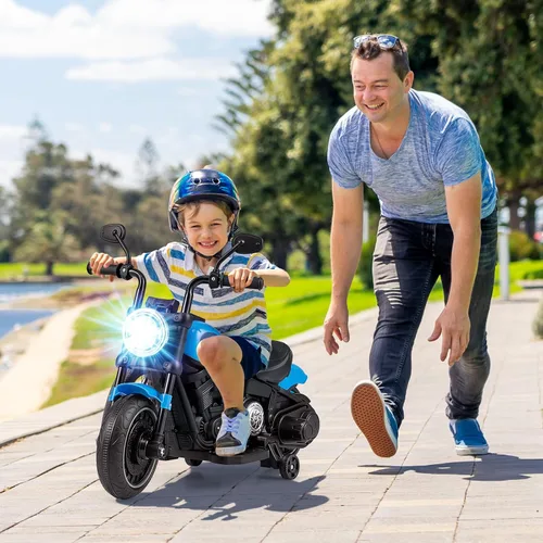 Vista 3 de Honey Joy Motocicleta de Montar, Motocicleta para Niños de 6 V con Luz LED, Música, Pedal de Pie, Adelante/Atrás, Arranque Suave, Motocicleta