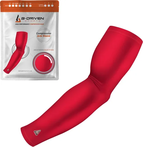 Vista 31 de B-Driven Sports Manga de Compresión Pro-Fit para Brazo - Deportes Atléticos Baloncesto, Fútbol, Sóftbol, Carrera, Juegos, - nan (1 unidad)