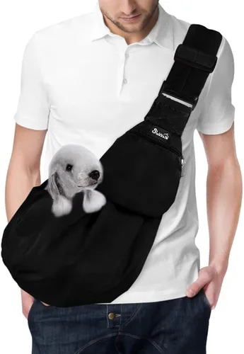 Vista 18 de Lukovee Correa para Mascotas, Correa para Perros Sin Manos, Correa Ajustable con Correa Acolchada, Bolsa de Hombro Transpirable de Algodón, Bolsa