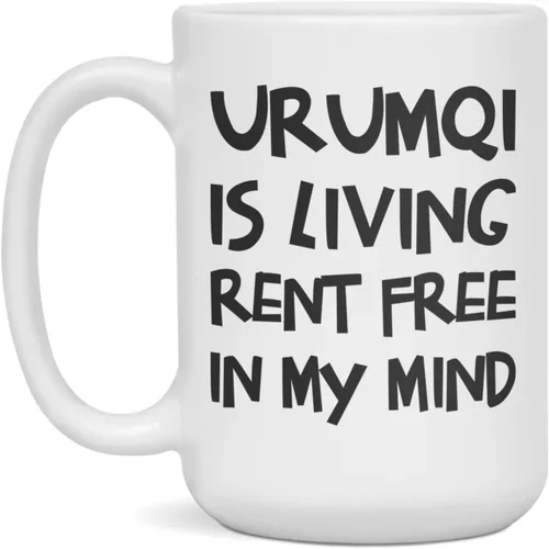 Vista 3 de Urumqi is living rent free in my mind Coffee Mug, 11-Ounce White