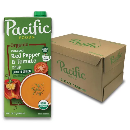 Vista 10 de Pacific Foods Sopa orgánica de pimiento rojo asado y tomate, cartón de 32 onzas