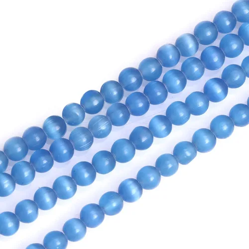 Vista 57 de GEM-Inside - Cuentas sueltas de ojo de gato de 0.236 pulgadas (0.236 in), redondas, de cristal azul ácido, cuentas de energía para fabricación