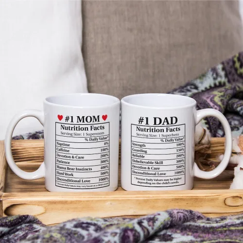 Vista 6 de Fatbaby Tazas de café para papá y mamá, regalos del día del padre para mamá y papá, regalo de San Valentín, Navidad, baby shower, para nuevos