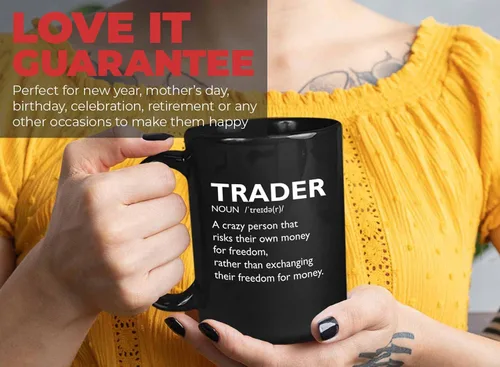Vista 7 de Taza de café del mercado de valores – Definición del comerciante Crazy Person – Day Trader Brokers Asesor financiero Inversor Ahorro de oficina