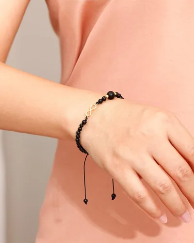 Vista 6 de Jewever Pulsera de cristal natural y piedras preciosas infinito para mujer, pulsera de amistad ajustable