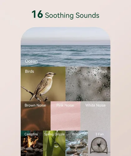 Vista 4 de Máquina de Sonido de Ruido Blanco – Sonido Portátil para Dormir, Máquina de Sonido de Viaje para Bebés y Adultos, 16 Sonidos de la Naturaleza