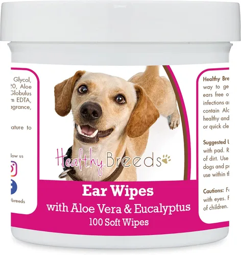 Vista 50 de Healthy Breeds Affenpinscher Toallitas de limpieza de oídos con aloe y eucalipto para perros, 100