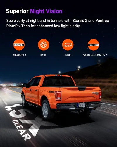 Vista 8 de Vantrue S1 Pro Dash Cam frontal STARVIS 2, mini cámara de tablero de 2.7 K para automóviles, ADAS, control de aplicaciones, WiFi GPS integrado