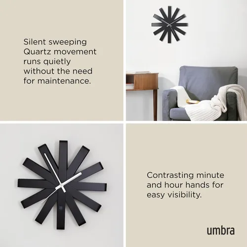 Vista 6 de Umbra - Reloj de pared en bandas