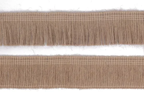 Vista 4 de Borde de arpillera con flecos, borla, encaje de yute de 2 pulgadas de ancho, 5 yardas de largo para accesorios de ropa, vestidos de novia latinos