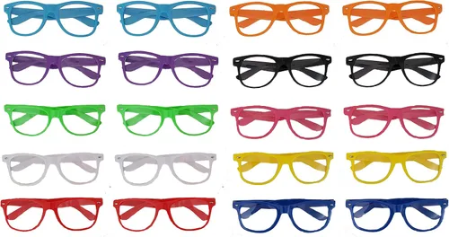 Vista 7 de Art+Social Gafas nerd con lentes transparentes (paquete de 10 o 20) Monturas negras o multicolores, a partir de 12 años, sin receta, unisex