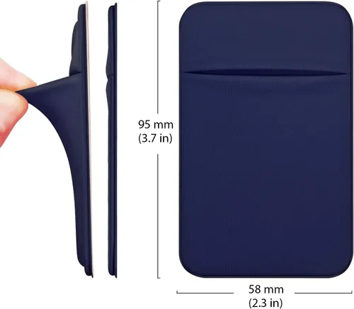 Vista 7 de OBVIS Funda autoadhesiva para teléfono celular, tarjetero adhesivo con tarjetero adhesivo para tarjeta de crédito, cajero automático para iPhone