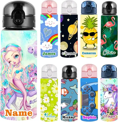 Vista 12 de Botellas de agua personalizadas con tapa, botella personalizada de 26 onzas con nombre, botellas de agua de plástico personalizadas, a prueba