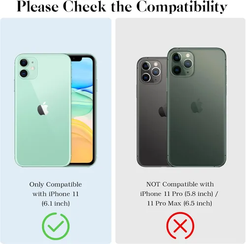 Vista 2 de Funda a prueba de golpes para iPhone 11 de 6.1 pulgadas, [cubierta de cámara integrada] funda de teléfono de grado militar con anillo de metal Negro