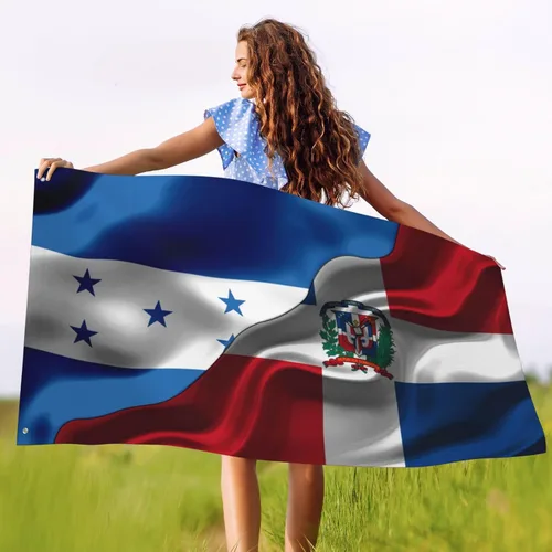 Vista 5 de Banderas de Honduras y República Dominicana para exteriores de 3 x 5 pies, tres capas de tela para coser a doble cara, impresión de 3 x 5 pies