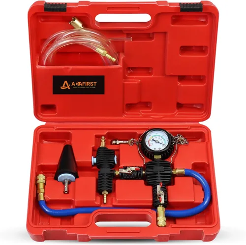 Vista 9 de Kit de recarga de vacío de refrigerante, sistema de refrigeración, kit de herramientas de purga y llenado al vacío del radiador, relleno de Estuche