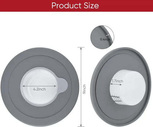 Vista 2 de Cubiertas de tazón de mezclador, tapas protectoras contra salpicaduras para mezclador de pie con cabeza inclinable KitchenAid de 4.5-5Qt, gris