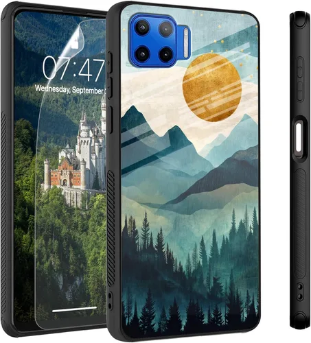Vista 57 de Funda para Motorola Moto Edge 2022, cubierta trasera de vidrio templado con protector de pantalla, funda protectora a prueba de golpes para Motorola
