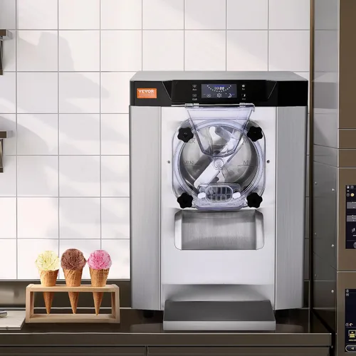 Vista 8 de VEVOR Máquina Comercial para Hacer Helados, Rendimiento de 12 L/H, 1713W Máquina para Helados Duros de Un Solo Sabor de Encimera, Cilindro de Acero