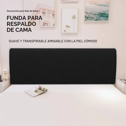 Vista 2 de Easy-Going Funda Elástica para Cabecera de Cama, Funda Pequeña Cuadrada de Jacquard para Cabecera, Cubierta Antipolvo para Cabecera de Cama