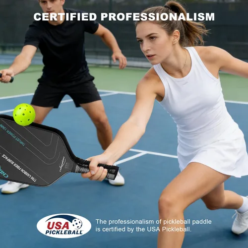 Vista 6 de Pickleball Paddles, Multi-Layer T700 Textured Carbon Fiber Pickleball Paddle, 2-Types of Thickenesses, USAPA Approved Carbon Fiber Surface Pickle