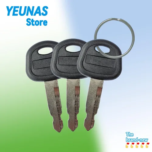 Vista 5 de 60022654 Reemplazo de llaves de encendido para excavadoras SANY modelo 55, 65, 75, 215, 235 excavadoras, niveladoras, cargadoras (paquete de 3)
