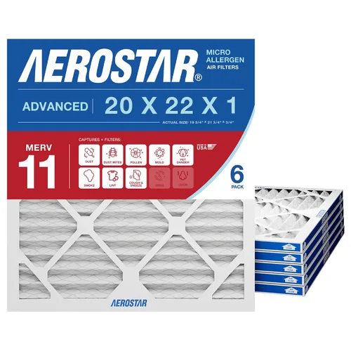 Vista 11 de Aerostar MERV 8 20 x 22 x 1 – 4 unidades – Filtros plisados de alta eficiencia para HVAC, horno y aire acondicionado – Elimina el polvo, la pelusa
