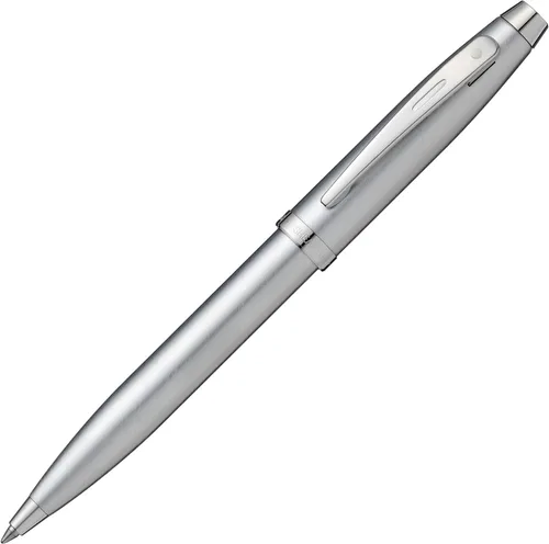 Vista 6 de Sheaffer Pluma estilográfica 100 de laca negra con ribete cromado y punta fina Azul