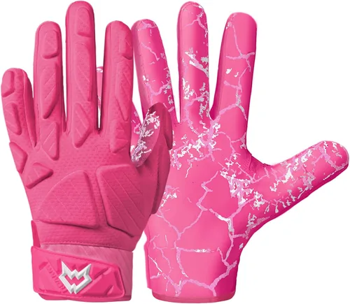 Vista 8 de WVVOU Guantes de fútbol americano acolchados, guantes de receptor acolchados antideslizantes, guantes de línea de fútbol americano