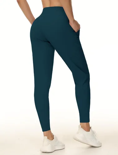 Vista 4 de Dragon Fit - Pantalones deportivos para mujer, con bolsillos y tiro alto, para yoga, ejercicios, pantalones cónicos, pantalones de descanso