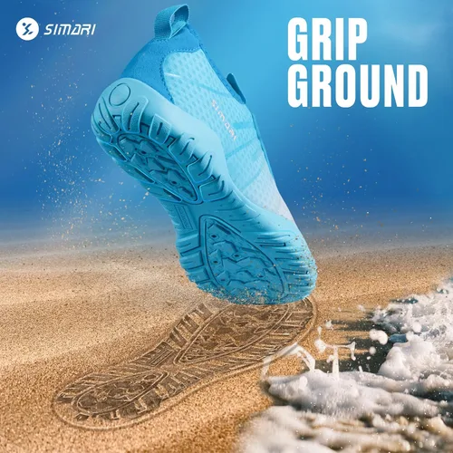 Vista 6 de Simari Zapatos de agua para mujer, hombre, natación, playa, piscina, deportes acuáticos, secado rápido, estilo descalzo, buceo, surf y caminar