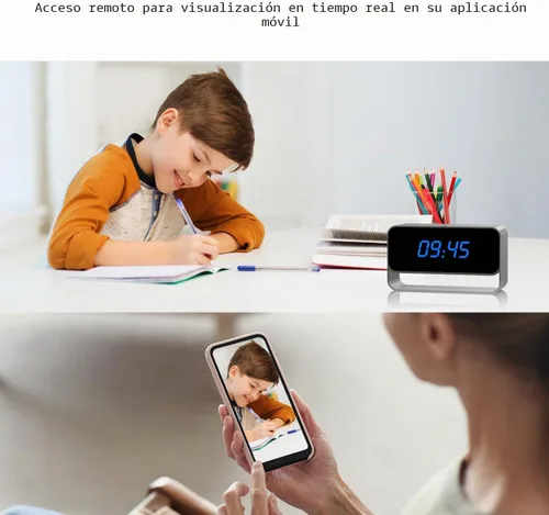 Vista 4 de Reloj de cámara oculta, mini cámara inalámbrica para niñera
