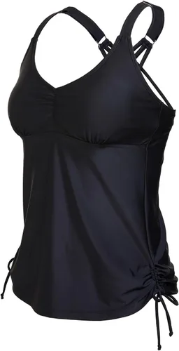 Vista 2 de Tempt Me Top de tankini para mujer, con cuello en V, control de abdomen, sin parte inferior
