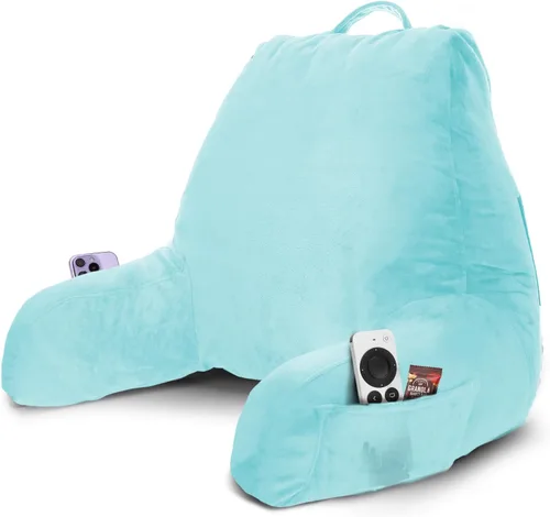 Vista 20 de Nestl Almohada de lectura para niños y adolescentes con espuma viscoelástica triturada, almohadas de respaldo para leer, ver y jugar, uso