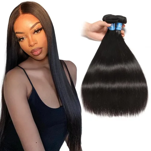 Vista 17 de Mechones de cabello 10A Remy peruano, cabello lacio, sedoso, 100 % sin procesar