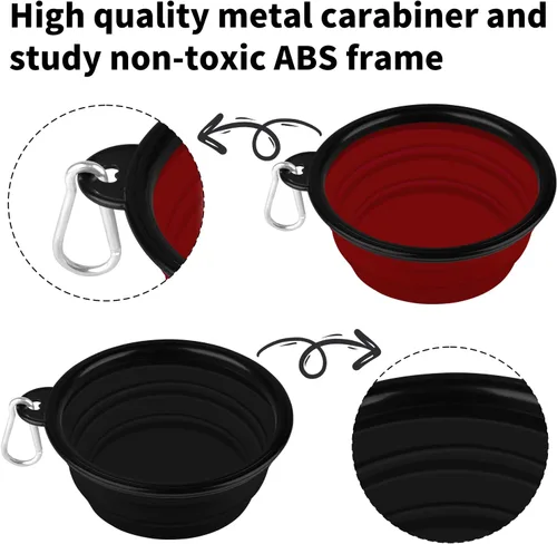 Vista 74 de COOYOO Cuenco plegable para perros, paquete de 2 cuencos plegables para agua para perros y gatos, plato portátil para alimentación de mascotas