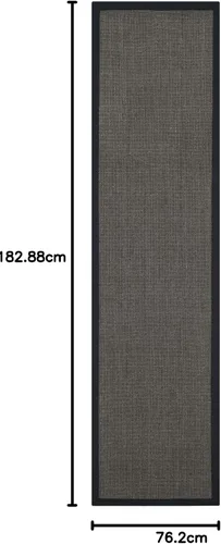 Vista 163 de Alfombra de sisal Safavieh, de color maíz y negro, tejida a mano, de la colección de fibras naturales; 5 x 8 pulgadas, NF441A, Tela, Gris / Gris
